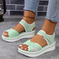 Summer Mesh Cross-Strap Sandals – Velcro Flats with Thick Sole for Women’s Beach & Casual Wear