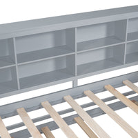 Twin Size Wooden Daybed with Trundle – Built‑In Shelf & USB Charging Ports, Space‑Saving Design in Grey Finish