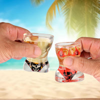 2‑Piece Skull Style Wine Glass Set – Black Muscle Man & Red Bikini Design for Bar, Party & Holiday Gifts