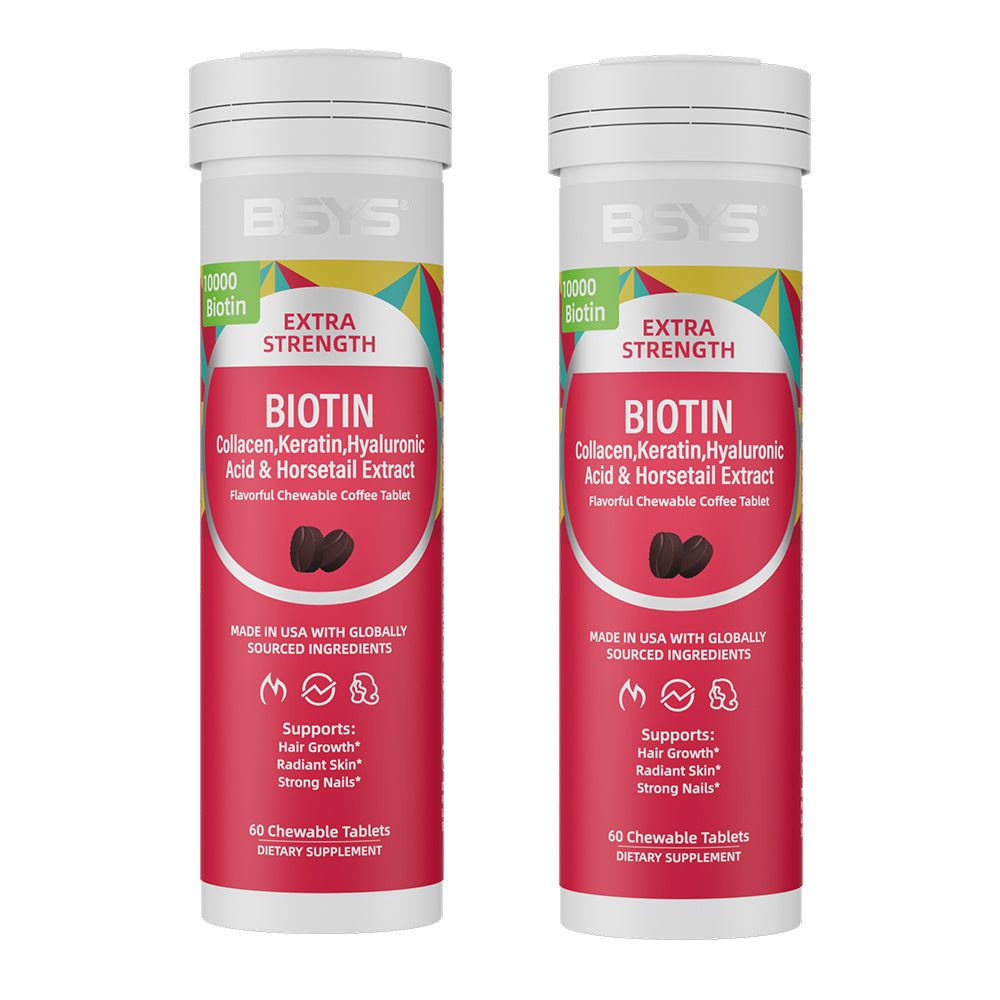 BSYS Coffee-flavored Biotin Chews Hair That Grows Nails That Shine These Tasty Supplements Taste Like Your Favorite Brew No Chalky Mess Just Glow From The Inside Out HairGoals CoffeeLover