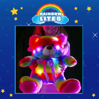Rainbow Lites Teddy Bear Glow Plush LED Night Light Up Stuffed Animal (16 inch)