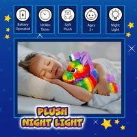 Rainbow Unicorn LED Light Up Stuffed Animal Glow Plush Sleep Toy Night Light for Girls 12 inch