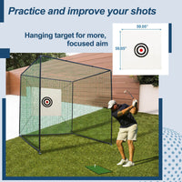 Golf Practice Net Cage with Metal Frame – Indoor & Outdoor Hitting Kit