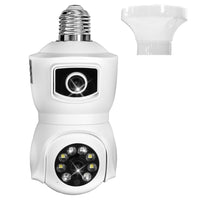 Dual‑Lens 1080P WiFi Security Camera – E27 Light Socket, AI Human Detection, 360° Panoramic View, Night Vision & Two‑Way Audio