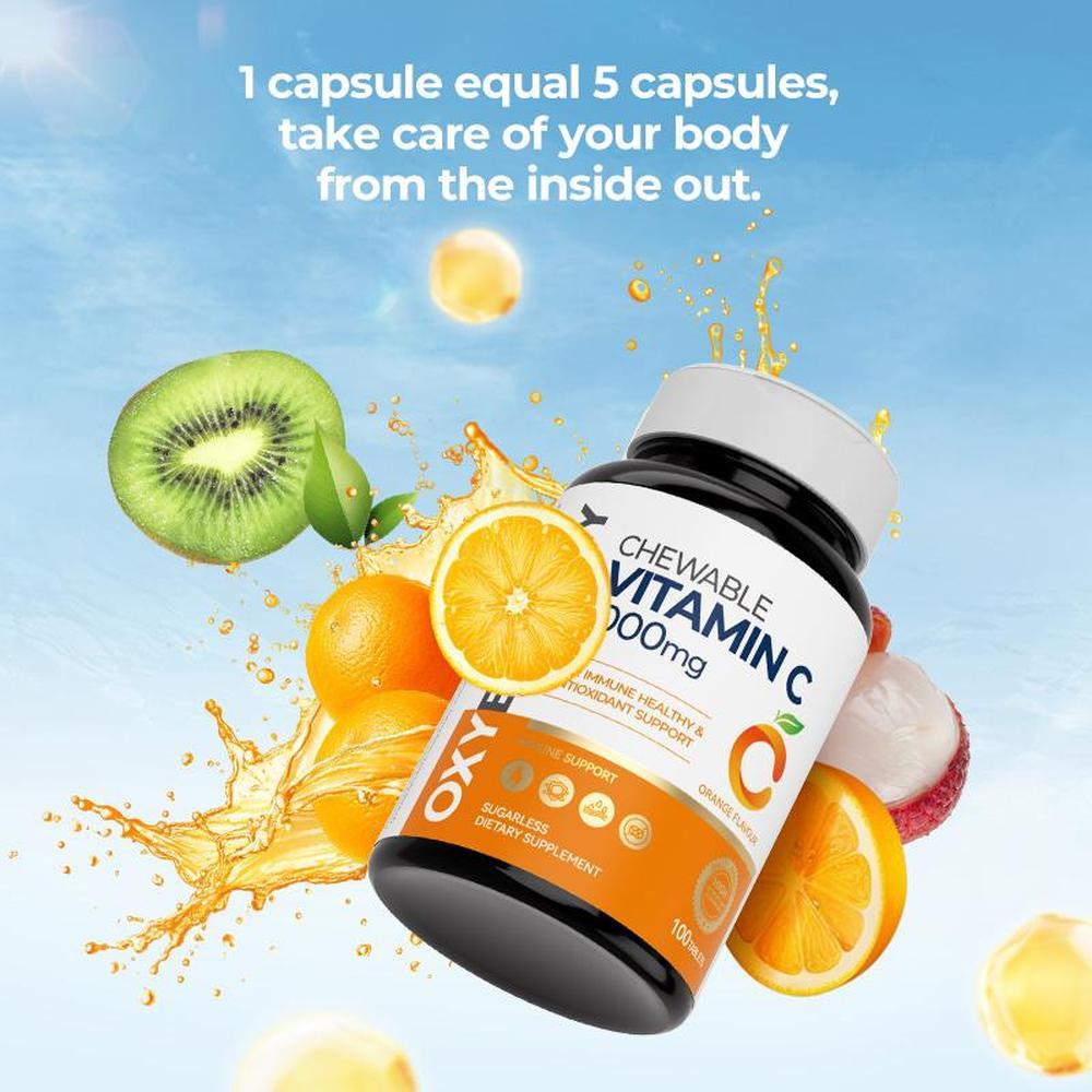 OXYENERGY Chewable Vitamin C – 1000mg, 100 Tablets