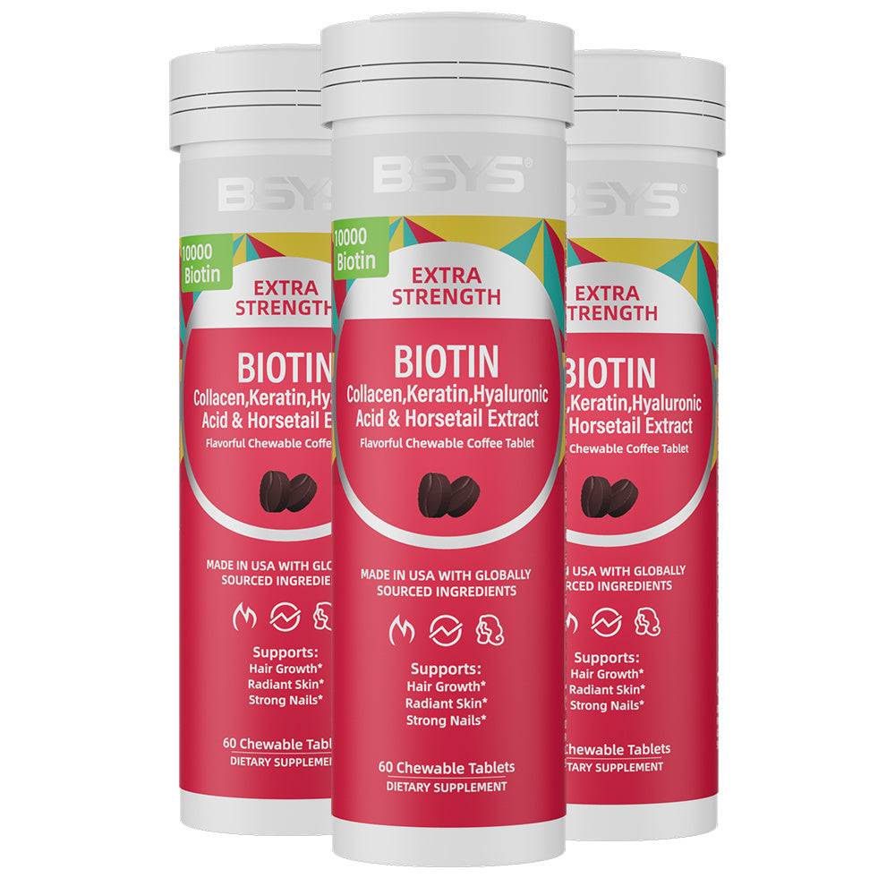 BSYS Coffee-flavored Biotin Chews Hair That Grows Nails That Shine These Tasty Supplements Taste Like Your Favorite Brew No Chalky Mess Just Glow From The Inside Out HairGoals CoffeeLover