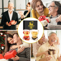 2‑Piece Skull Style Wine Glass Set – Black Muscle Man & Red Bikini Design for Bar, Party & Holiday Gifts