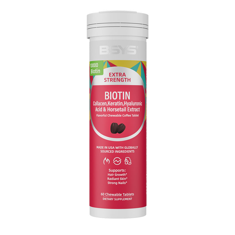 BSYS Coffee-flavored Biotin Chews Hair That Grows Nails That Shine These Tasty Supplements Taste Like Your Favorite Brew No Chalky Mess Just Glow From The Inside Out HairGoals CoffeeLover