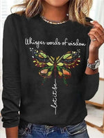 Women's Graphic Long Sleeve Sweatshirt – Hoodless Crewneck Pullover for Everyday Comfort