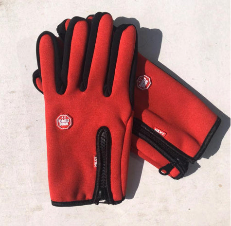 Full‑Finger Touchscreen Ski Gloves – Zipper Closure, Windproof & Thermal Winter Protection
