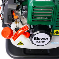 52CC Gas Backpack Leaf Blower – 2‑Cycle, 2.0HP with Extension Tube, Lightweight & Ergonomic Design (Green)