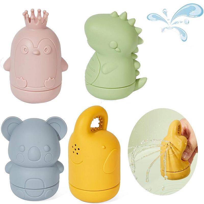 Silicone Marine Animal Bath Toys – Squeeze & Squirt Set for Babies & Toddlers, Mold-Free & Eco-Friendly