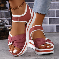 Summer Mesh Cross-Strap Sandals – Velcro Flats with Thick Sole for Women’s Beach & Casual Wear