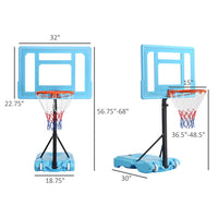 Poolside Basketball Hoop Stand – Height Adjustable Portable System with Clear Backboard & Fillable Base (36.5