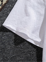 Men's White Graphic T‑Shirt – Loose Fit Casual Summer Streetwear Crewneck