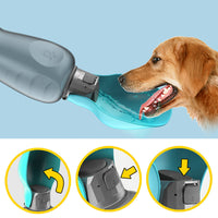 800ml Portable Dog Water Bottle – High‑Capacity Leakproof Design with Foldable Drinking Bowl for Outdoor Pet Use