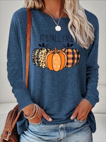 Women's Printed Long Sleeve Sweatshirt – Casual Crewneck Pullover for Fall & Winter