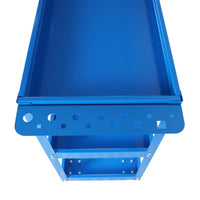 3‑Tier Rolling Mechanic Tool Cart – Heavy‑Duty Steel Utility Cart with Lockable Wheels & 450 lbs Capacity (Blue)