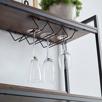 Coffee Bar Cabinet with Power Outlet – 3-Tier Wine Cooler Bar Counter for Kitchen, Dining Room & Home Entertaining (Vintage Brown)