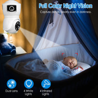 Dual‑Lens 1080P WiFi Security Camera – E27 Light Socket, AI Human Detection, 360° Panoramic View, Night Vision & Two‑Way Audio