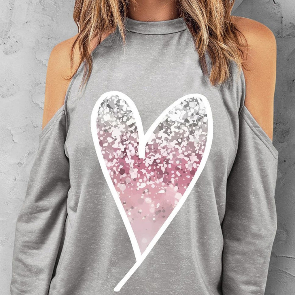 Women's Valentine's Day Love Hoodie – Cozy Printed Pullover for Fall & Winter
