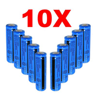 10‑Pack Li‑ion Rechargeable Batteries – 3000mAh 3.7V 18650 Cells for Flashlights, Tools & Portable Devices (Blue)