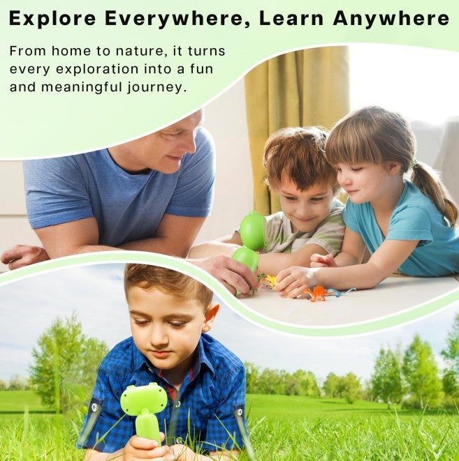 Kids' Digital Handheld Microscope – 500–1000X Zoom, 2" IPS Screen Pocket-Sized Science Toy & Educational Gift for Birthdays & Holidays