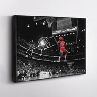 Michael Jordan Autographed Slam Dunk Canvas Wall Art – Chicago Bulls Tribute, Premium Print, Ready to Hang