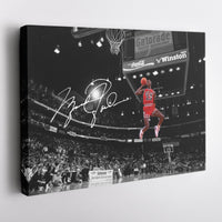Michael Jordan Autographed Slam Dunk Canvas Wall Art – Chicago Bulls Tribute, Premium Print, Ready to Hang