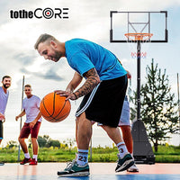 ToTheCore Adjustable Portable Basketball Hoop – 7.55‑10 ft Height, PC Backboard, Large Base with Wheels