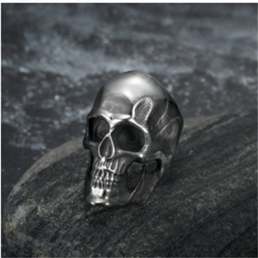 Halloween Punk Skull Ring – Stainless Steel Unisex Accessory in Retro & Steel Finishes