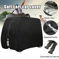 Waterproof Golf Cart Cover – Zippered 4-Passenger Protector with Elastic Hem for EZGO, Club Car & Yamaha
