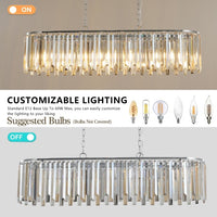 Modern Oval Crystal Chandelier – Luxury Ceiling Light Fixture for Dining Room, Living Room & Foyer (No Bulbs Included)