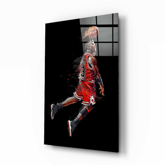 Michael Jordan Tempered Glass Wall Art – Ultra‑HD Print, Glossy Finish, Easy Mounting