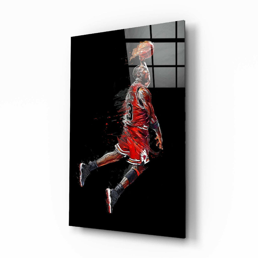 Michael Jordan Tempered Glass Wall Art – Ultra‑HD Print, Glossy Finish, Easy Mounting
