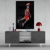 Michael Jordan Tempered Glass Wall Art – Ultra‑HD Print, Glossy Finish, Easy Mounting