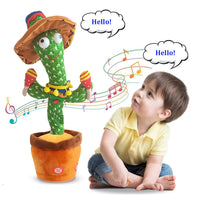 Talking Repeating Dancing Cactus Toy – Plush with Songs, Voice Repeater, Mexican Hat & Maracas  USB Powered