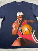 Michael Jordan Three‑Peat Navy T‑Shirt  Vintage Chicago Bulls Championship Tee