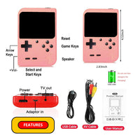 Handheld Video Game Console for Kids Portable Player Mini Arcade Electronic Toy, 400 Games Pink