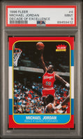 1996 Fleer Michael Jordan #4 Decade of Excellence Rookie Reprint – PSA 9 Mint | Graded Collectible Basketball Card