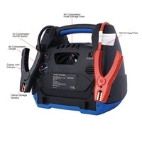 Rechargeable Jump Starter For Gas Diesel Vehicles - 1800 Amps With Air Compressor And AC, 12V DC, USB Power Station