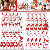 50pcs Halloween Cellophane Candy Bags – Bloody Treat Bags with Twist Ties for Party Snacks & Gifts