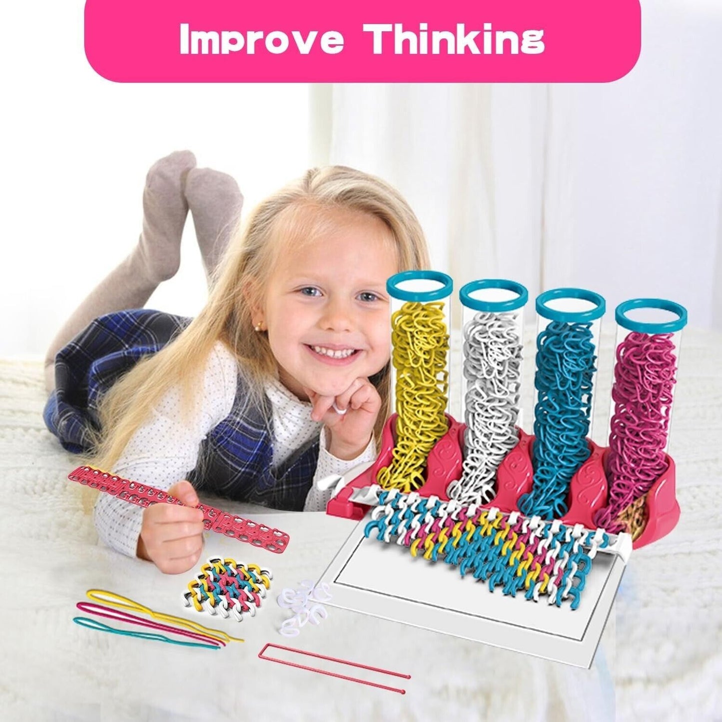 DIY Bracelet & Accessory Weaving Kit β Creative Craft Set for Girls with Loom, Threads & Instructions