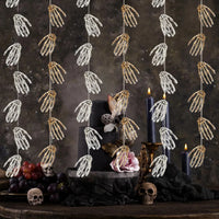 6pcs Halloween Skeleton Hand Garland – Horror Banner for Door, Wall, Window & Haunted House Decor