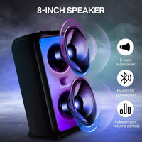 40W Portable Karaoke Machine & Trolley Speaker – Dual 8