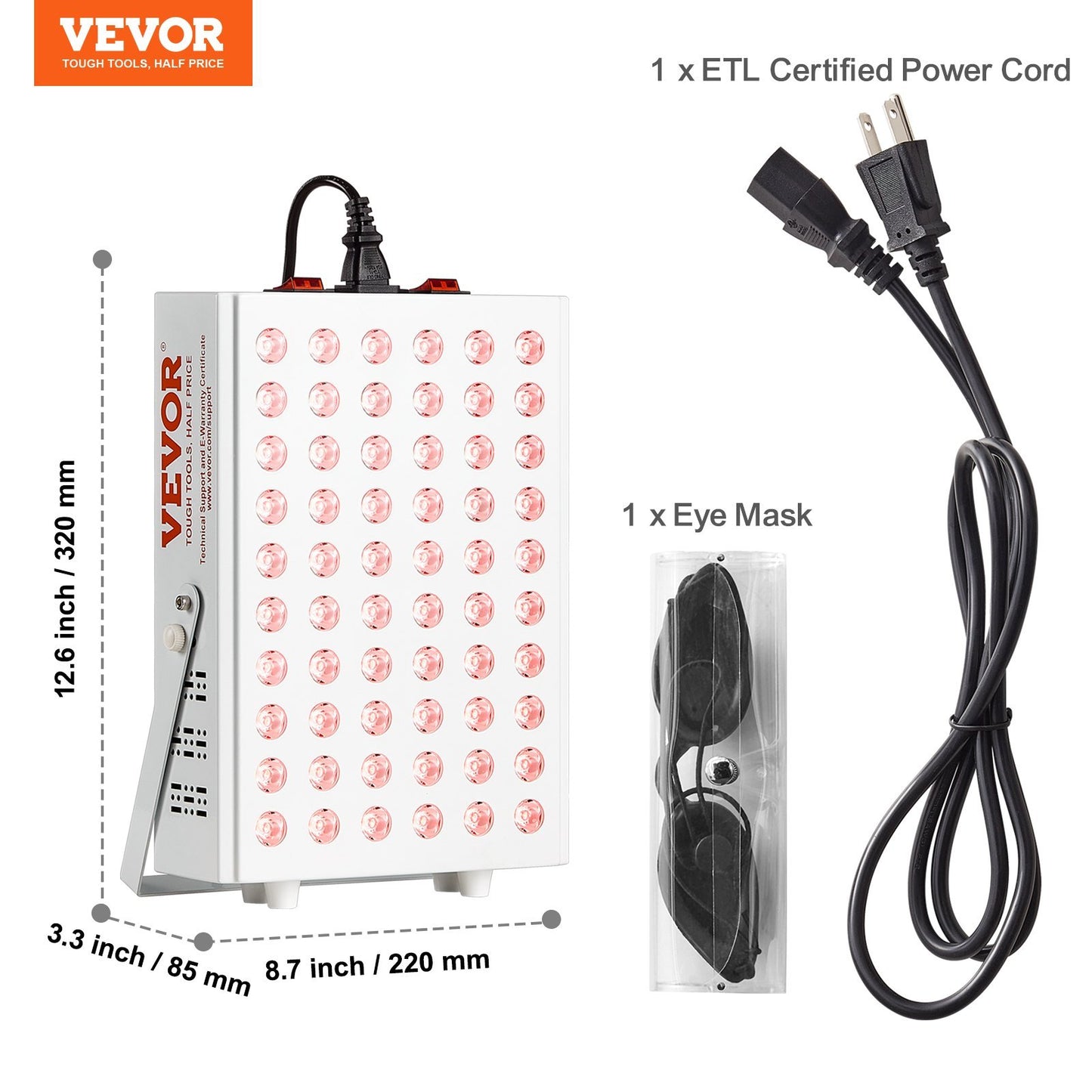 High-Power Red LightTherapy Panel β 60 Dual-Chip LEDs (660nm + 850nm) for Pain Relief, Skin Health & Recovery