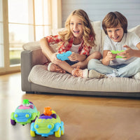 2-Pack Dinosaur Remote Control Cars with Lights & Music – Rechargeable, Multiplayer Fun for Kids Ages 3+