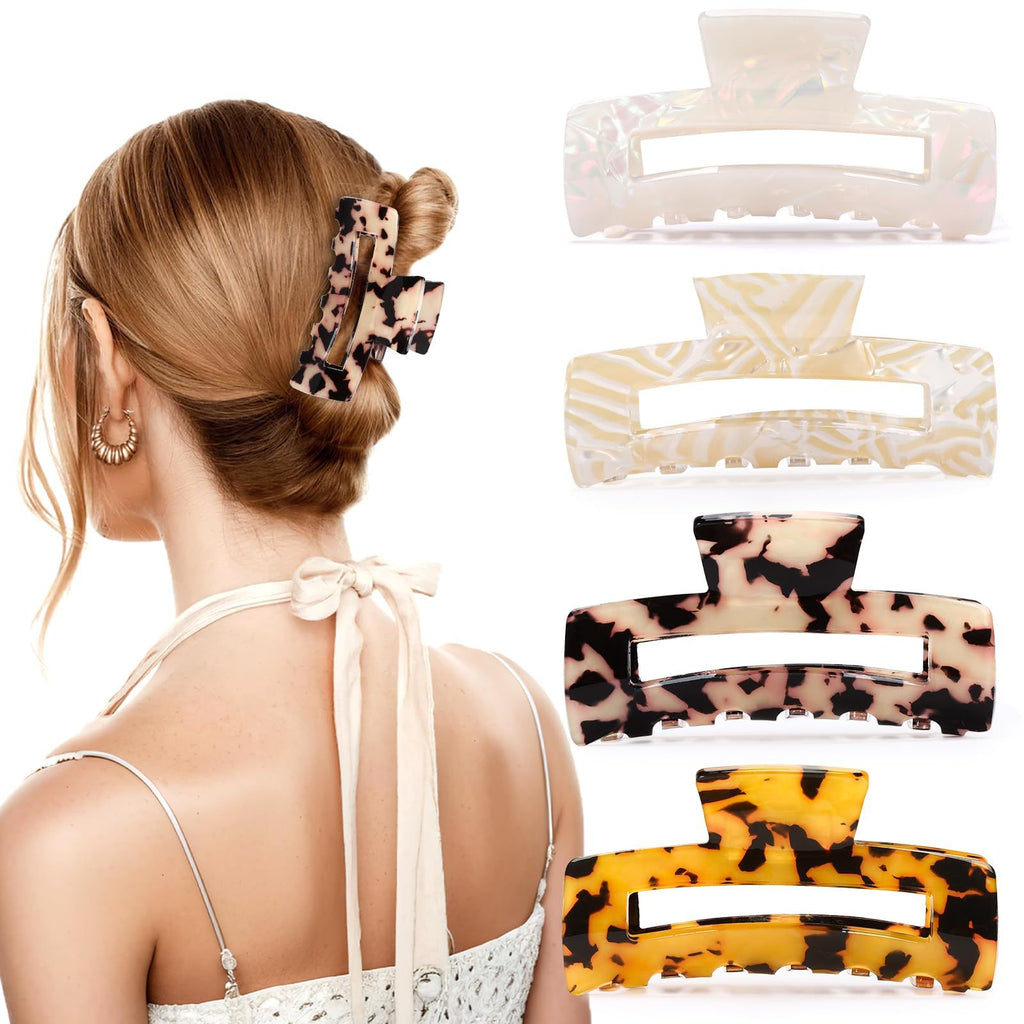 4pcs Tortoise Hair Claw Clips – 3.15
