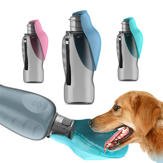 800ml Portable Dog Water Bottle – High‑Capacity Leakproof Design with Foldable Drinking Bowl for Outdoor Pet Use