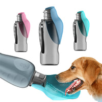 800ml Portable Dog Water Bottle – High‑Capacity Leakproof Design with Foldable Drinking Bowl for Outdoor Pet Use